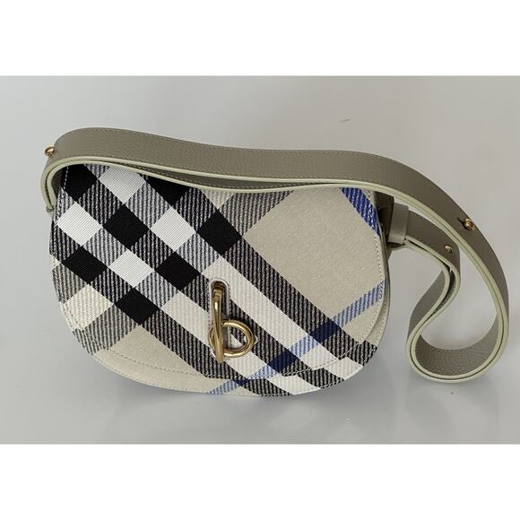 Burberry Small Rocking Horse Check Lichen Bag Jackquard Italy 80996621 NWT $1990 - Picture 3 of 16